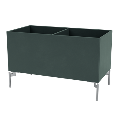 Boîte de rangement Colour Box III S1162 par Peter J. Lassen, laque 163 Black Jade, sur pieds 12,6 cm Chrome mat, packshot Montana
