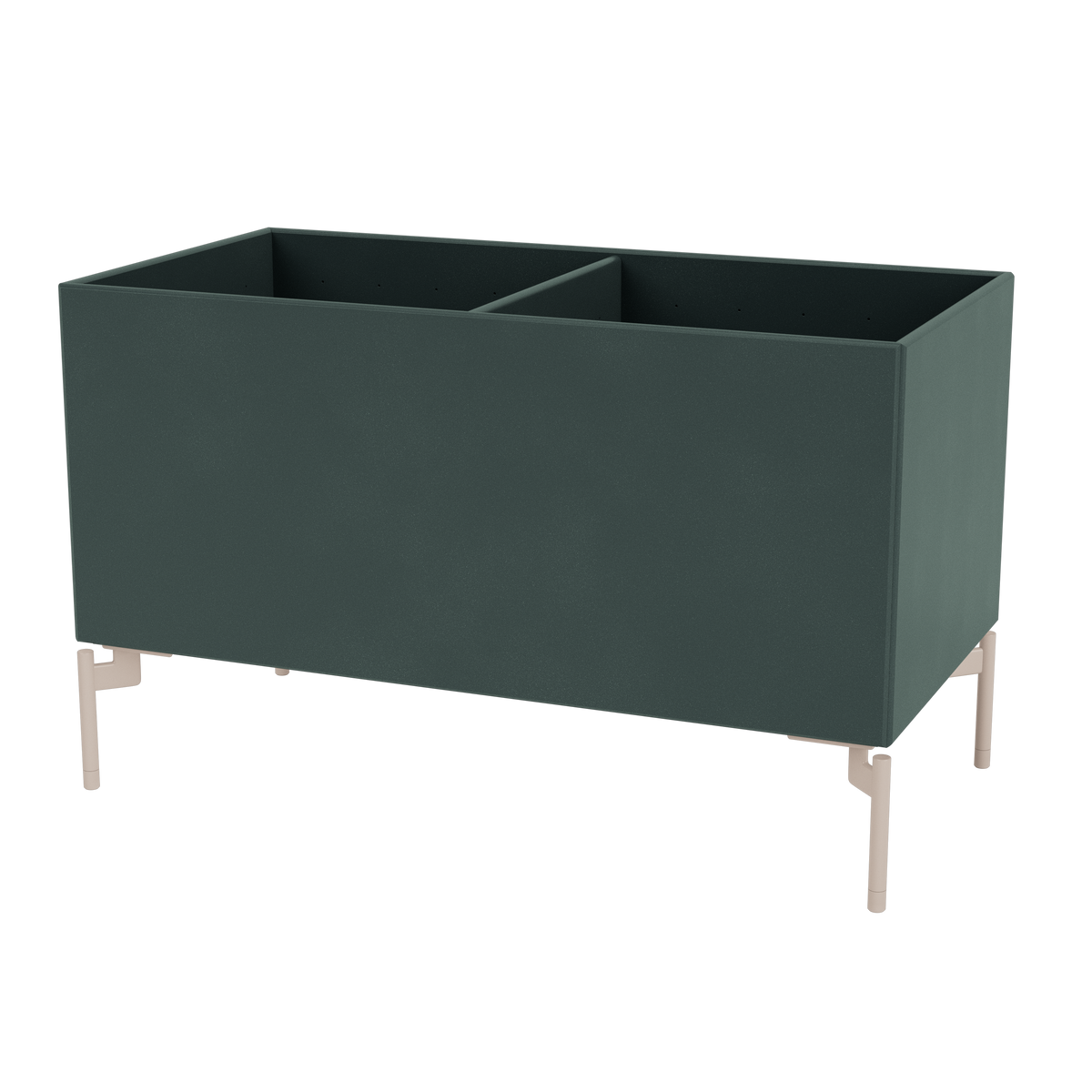 Boîte de rangement Colour Box III S1162 par Peter J. Lassen, laque 163 Black Jade, sur pieds 12,6 cm Mushroom, packshot Montana