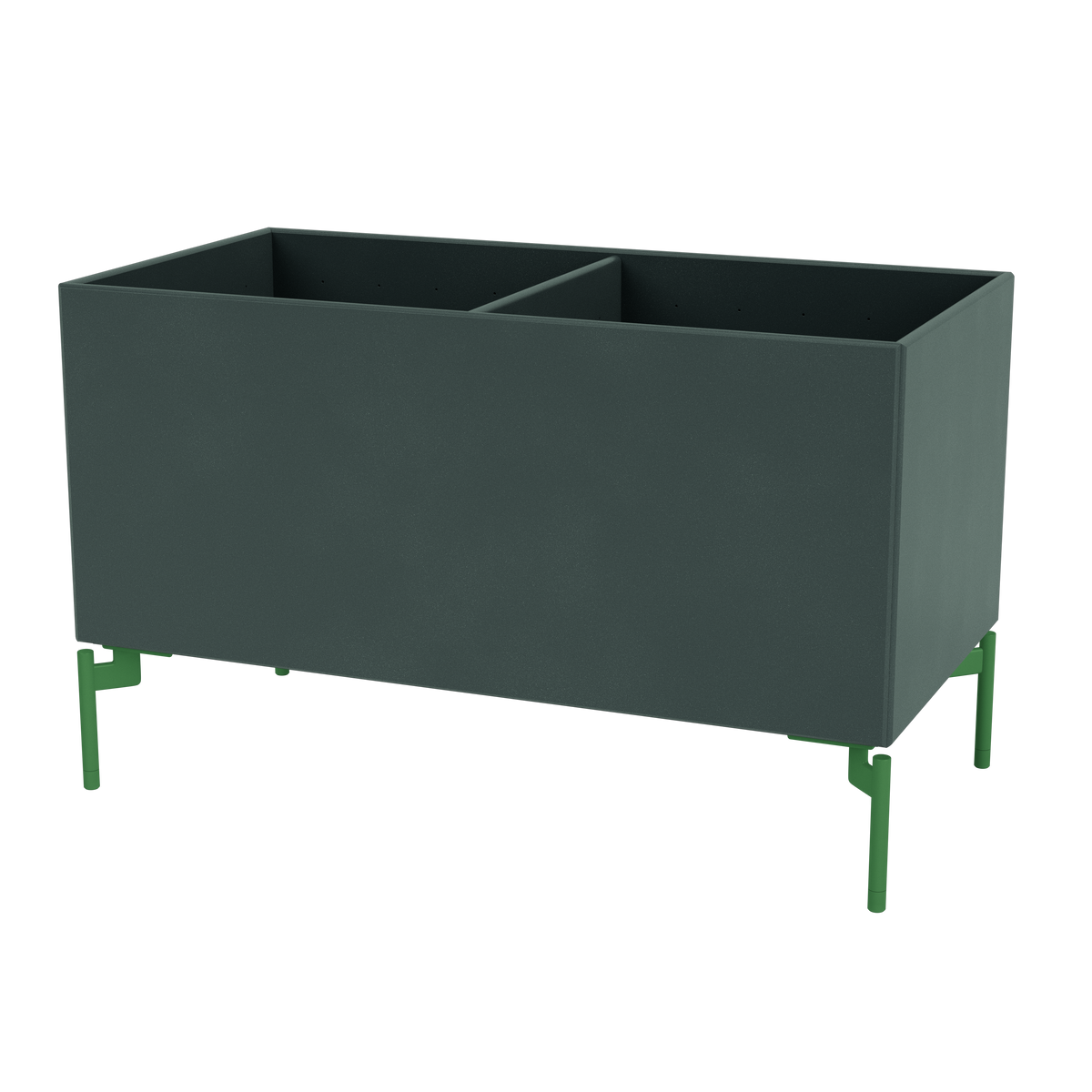 Boîte de rangement Colour Box III S1162 par Peter J. Lassen, laque 163 Black Jade, sur pieds 12,6 cm Parsley, packshot Montana