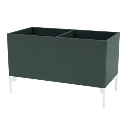 Boîte de rangement Colour Box III S1162 par Peter J. Lassen, laque 163 Black Jade, sur pieds 12,6 cm Snow, packshot Montana