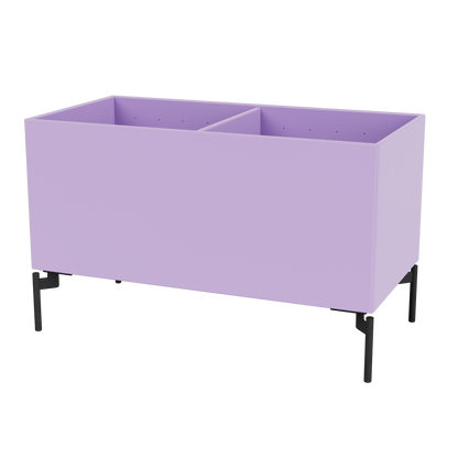Boîte de rangement Colour Box III S1162 par Peter J. Lassen, laque 164 Iris, sur pieds 12,6 cm Black, packshot Montana