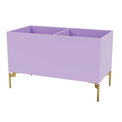 Boîte de rangement Colour Box III S1162 par Peter J. Lassen, laque 164 Iris, sur pieds 12,6 cm Laiton, packshot Montana