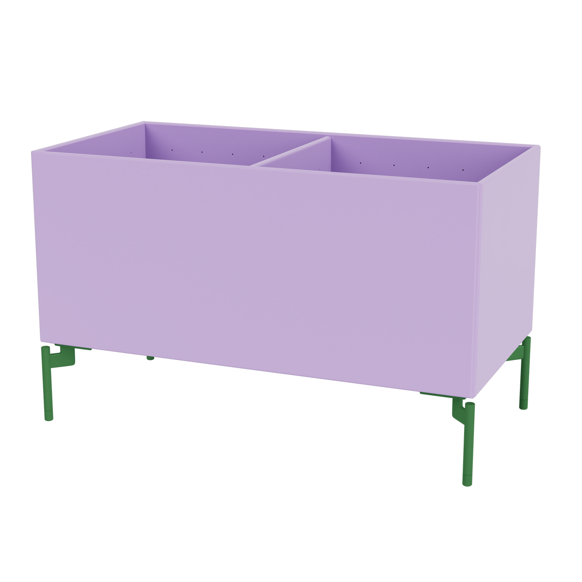 Boîte de rangement Colour Box III S1162 par Peter J. Lassen, laque 164 Iris, sur pieds 12,6 cm Parsley, packshot Montana