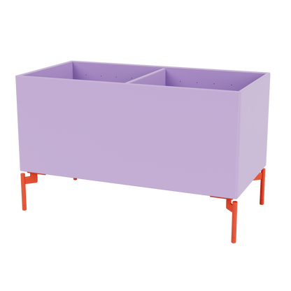 Boîte de rangement Colour Box III S1162 par Peter J. Lassen, laque 164 Iris, sur pieds 12,6 cm Rosehip, packshot Montana