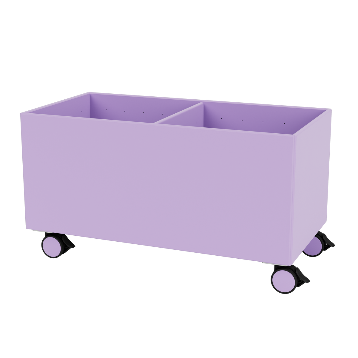 Boîte de rangement Colour Box III S1162 par Peter J. Lassen, laque 164 Iris, sur roulettes, packshot Montana