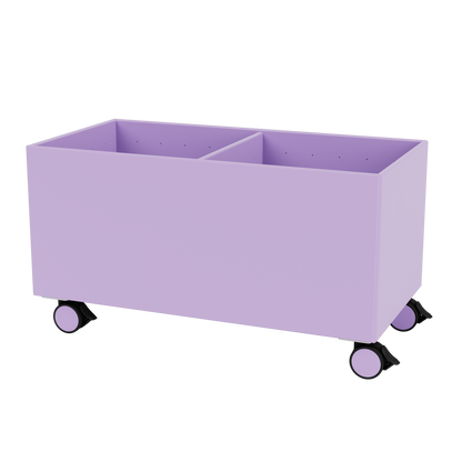 Boîte de rangement Colour Box III S1162 par Peter J. Lassen, laque 164 Iris, sur roulettes, packshot Montana