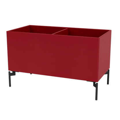 Boîte de rangement Colour Box III S1162 par Peter J. Lassen, laque 165 Beetroot, sur pieds 12,6 cm Black, packshot Montana