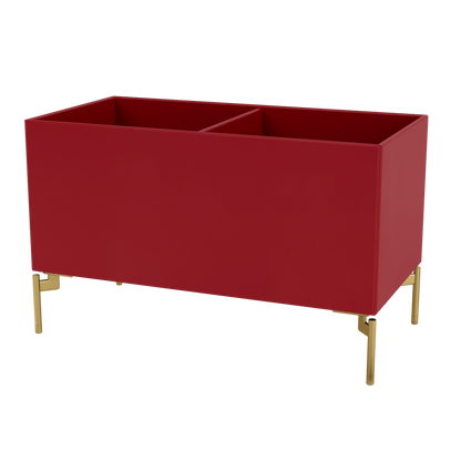 Boîte de rangement Colour Box III S1162 par Peter J. Lassen, laque 165 Beetroot, sur pieds 12,6 cm Laiton, packshot Montana