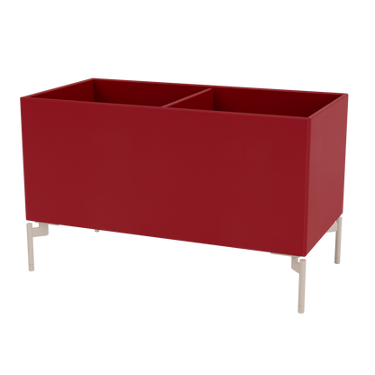 Boîte de rangement Colour Box III S1162 par Peter J. Lassen, laque 165 Beetroot, sur pieds 12,6 cm Mushroom, packshot Montana
