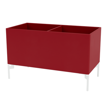 Boîte de rangement Colour Box III S1162 par Peter J. Lassen, laque 165 Beetroot, sur pieds 12,6 cm Snow, packshot Montana