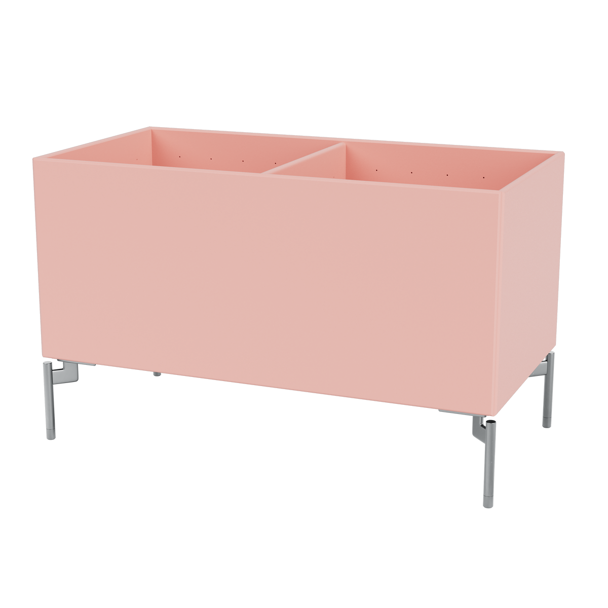 Boîte de rangement Colour Box III S1162 par Peter J. Lassen, laque 167 Ruby, sur pieds 12,6 cm Chrome mat, packshot Montana