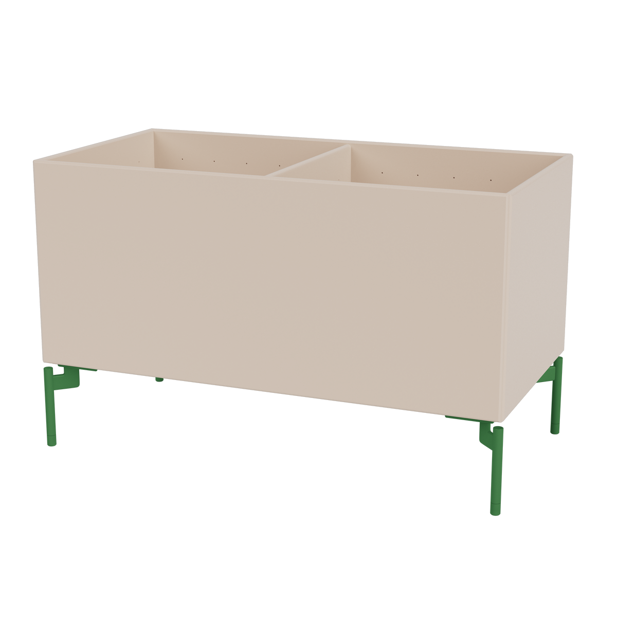 Boîte de rangement Colour Box III S1162 par Peter J. Lassen, laque 168 Clay, sur pieds 12,6 cm Parsley, packshot Montana