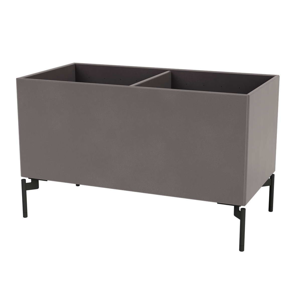 Boîte de rangement Colour Box III S1162 par Peter J. Lassen, laque 35 Coffee, sur pieds 12,6 cm Black, packshot Montana