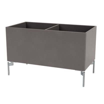 Boîte de rangement Colour Box III S1162 par Peter J. Lassen, laque 35 Coffee, sur pieds 12,6 cm Chrome mat, packshot Montana
