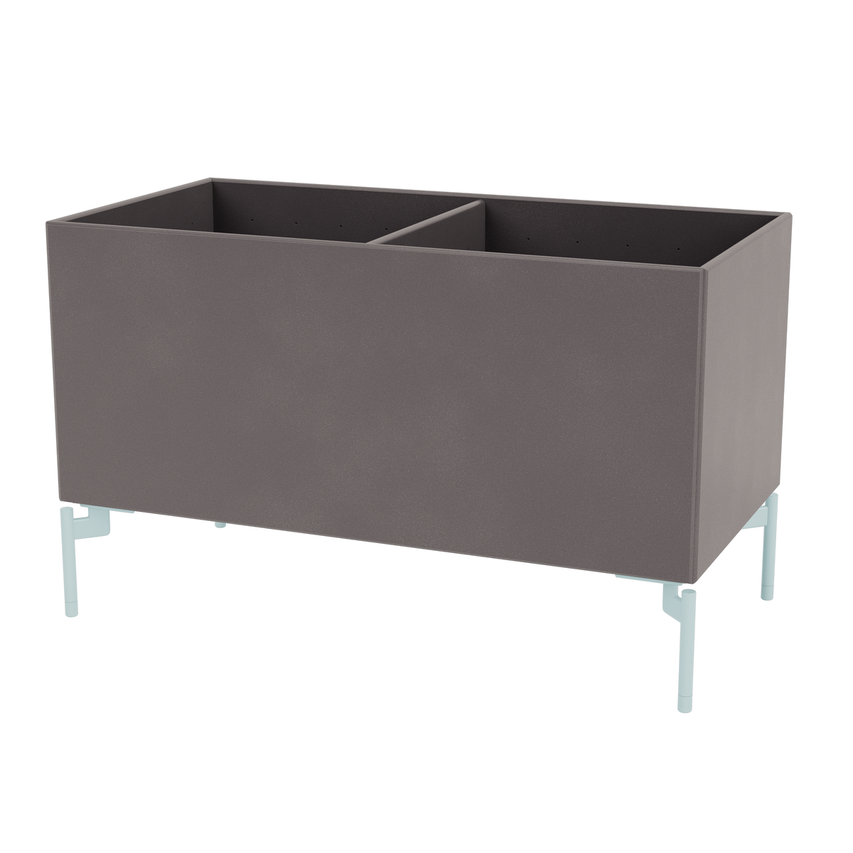 Boîte de rangement Colour Box III S1162 par Peter J. Lassen, laque 35 Coffee, sur pieds 12,6 cm Flint, packshot Montana