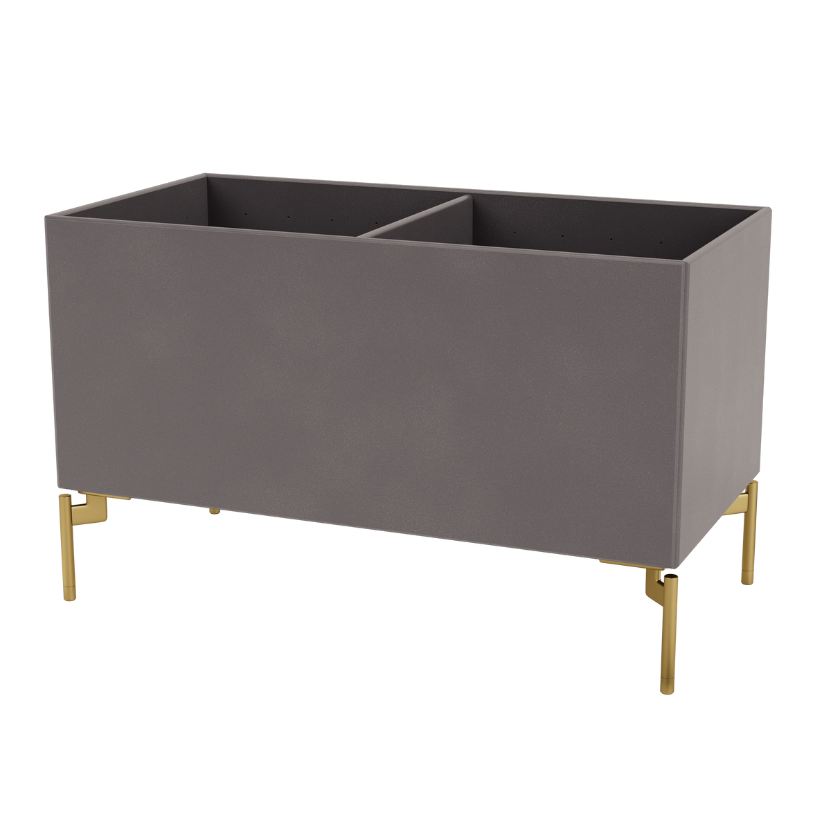 Boîte de rangement Colour Box III S1162 par Peter J. Lassen, laque 35 Coffee, sur pieds 12,6 cm Laiton, packshot Montana