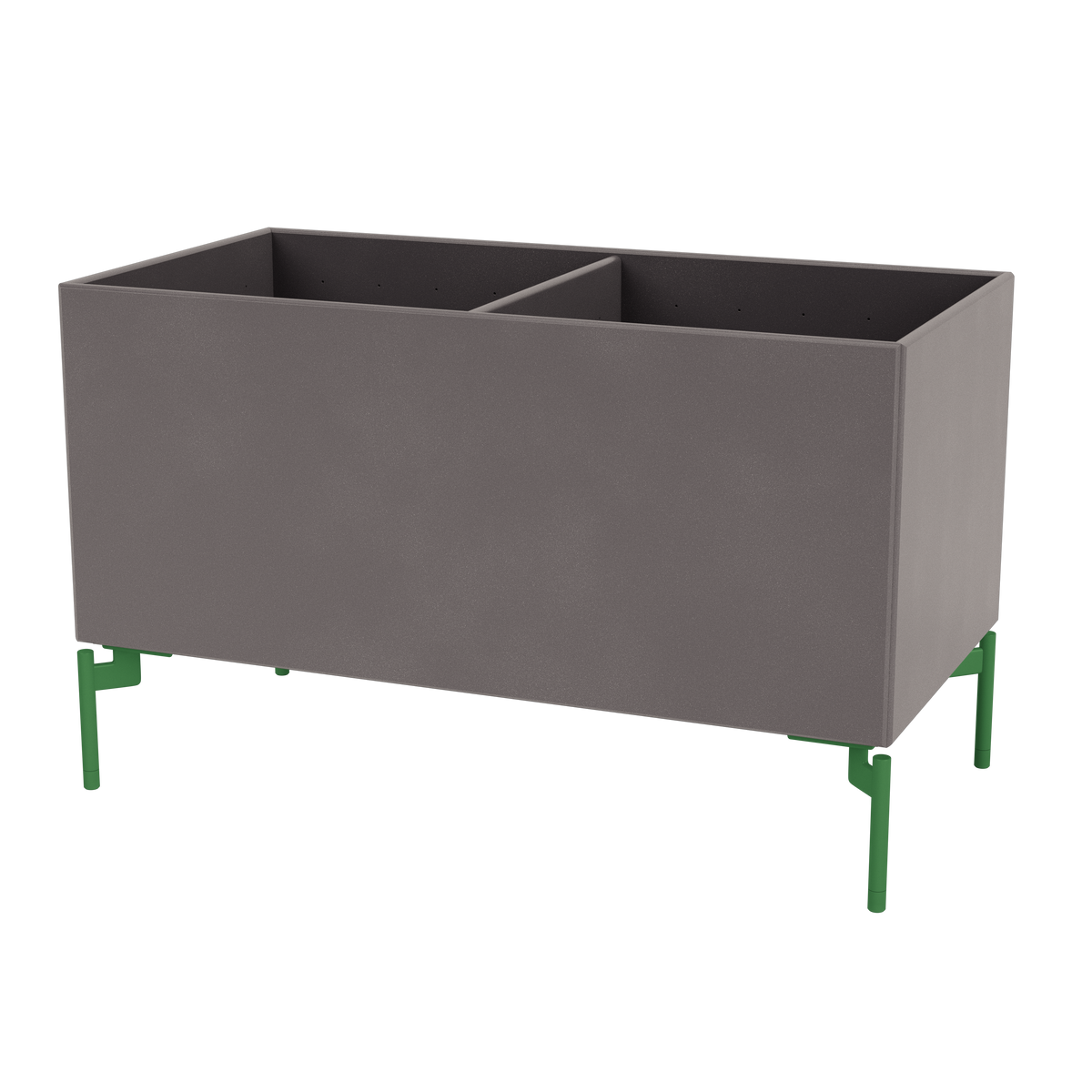 Boîte de rangement Colour Box III S1162 par Peter J. Lassen, laque 35 Coffee, sur pieds 12,6 cm Parsley, packshot Montana