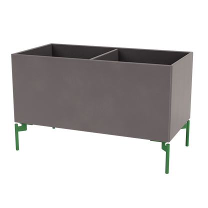 Boîte de rangement Colour Box III S1162 par Peter J. Lassen, laque 35 Coffee, sur pieds 12,6 cm Parsley, packshot Montana