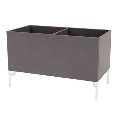 Boîte de rangement Colour Box III S1162 par Peter J. Lassen, laque 35 Coffee, sur pieds 12,6 cm Snow, packshot Montana