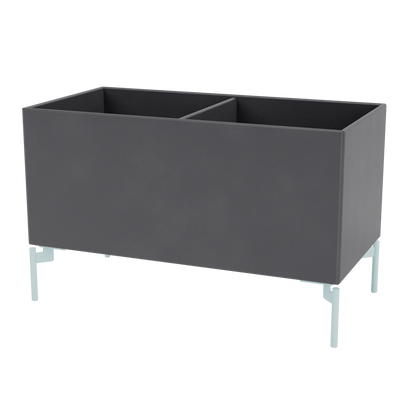 Boîte de rangement Colour Box III S1162 par Peter J. Lassen, laque 36 Coal, sur pieds 12,6 cm Flint, packshot Montana