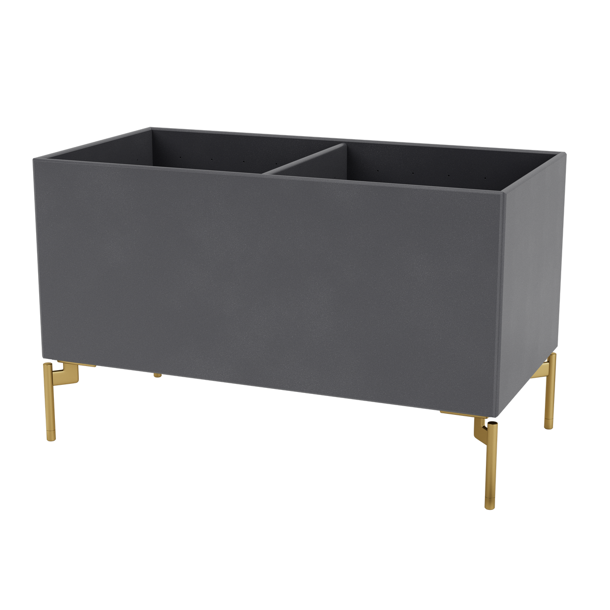 Boîte de rangement Colour Box III S1162 par Peter J. Lassen, laque 36 Coal, sur pieds 12,6 cm Laiton, packshot Montana