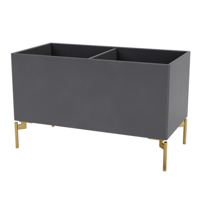 Boîte de rangement Colour Box III S1162 par Peter J. Lassen, laque 36 Coal, sur pieds 12,6 cm Laiton, packshot Montana