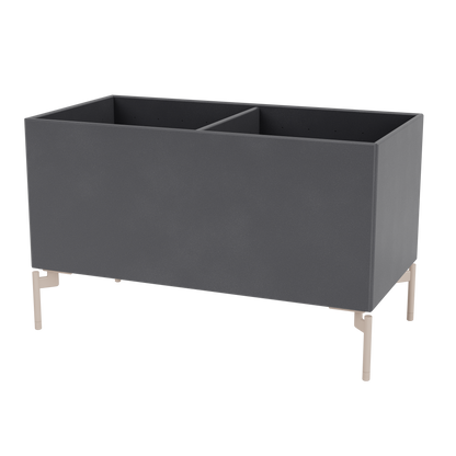 Boîte de rangement Colour Box III S1162 par Peter J. Lassen, laque 36 Coal, sur pieds 12,6 cm Mushroom, packshot Montana