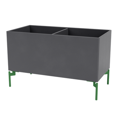Boîte de rangement Colour Box III S1162 par Peter J. Lassen, laque 36 Coal, sur pieds 12,6 cm Parsley, packshot Montana