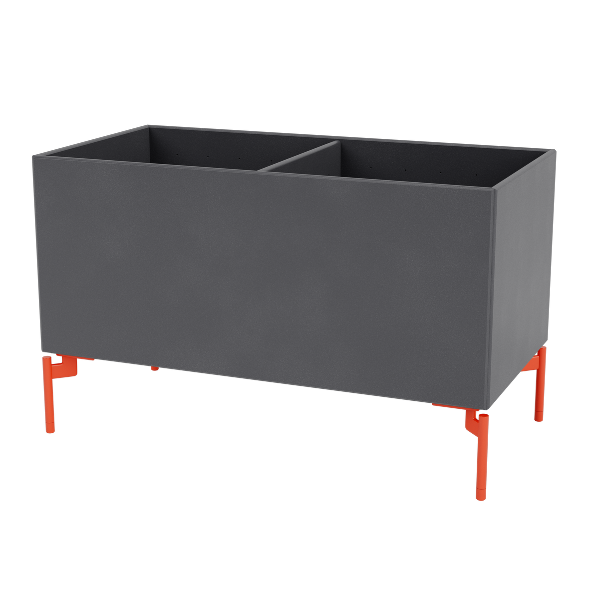 Boîte de rangement Colour Box III S1162 par Peter J. Lassen, laque 36 Coal, sur pieds 12,6 cm Rosehip, packshot Montana