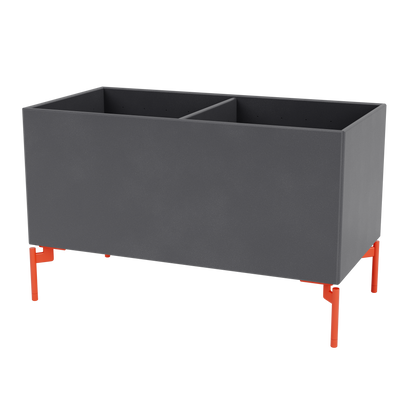 Boîte de rangement Colour Box III S1162 par Peter J. Lassen, laque 36 Coal, sur pieds 12,6 cm Rosehip, packshot Montana