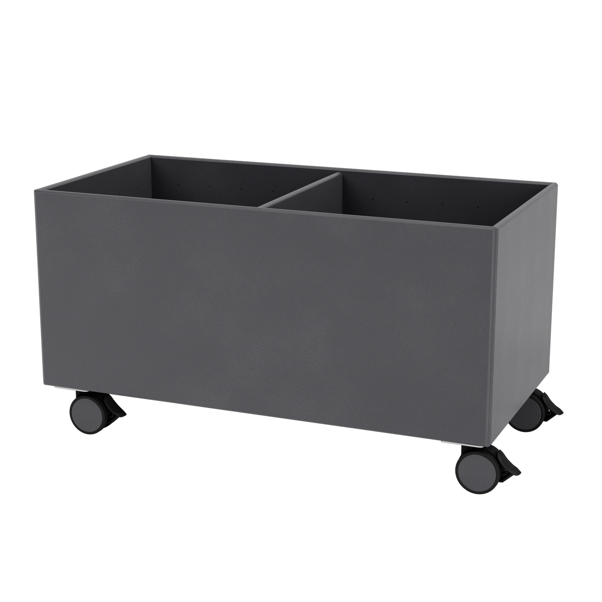 Boîte de rangement Colour Box III S1162 par Peter J. Lassen, laque 36 Coal, sur roulettes, packshot Montana