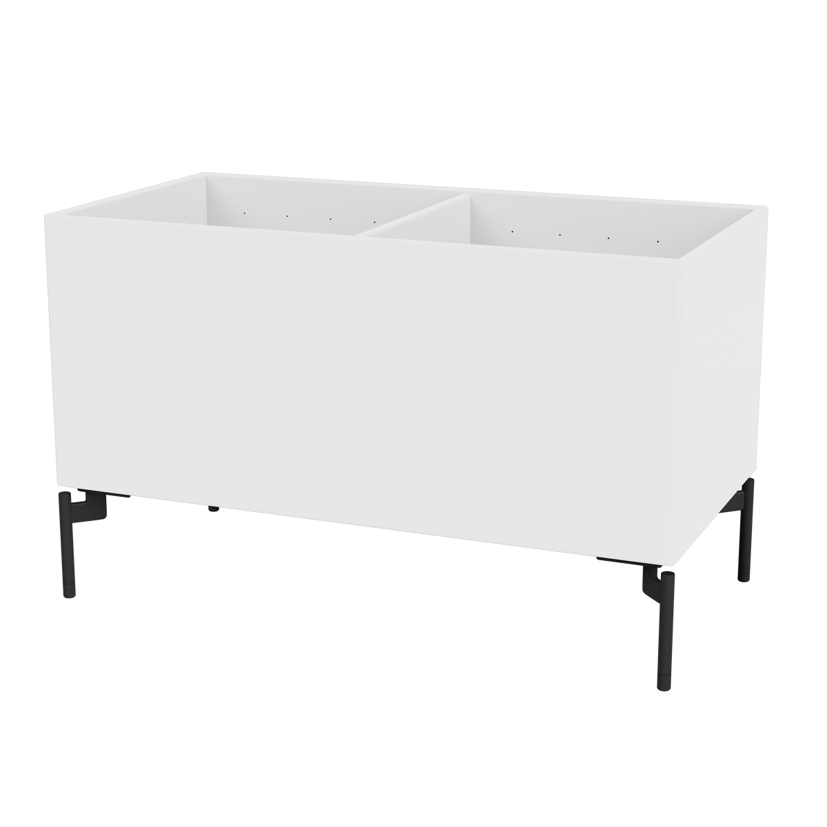 Boîte de rangement Colour Box III S1162 par Peter J. Lassen, laque 38 Snow, sur pieds 12,6 cm Black, packshot Montana