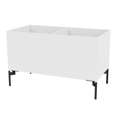Boîte de rangement Colour Box III S1162 par Peter J. Lassen, laque 38 Snow, sur pieds 12,6 cm Black, packshot Montana