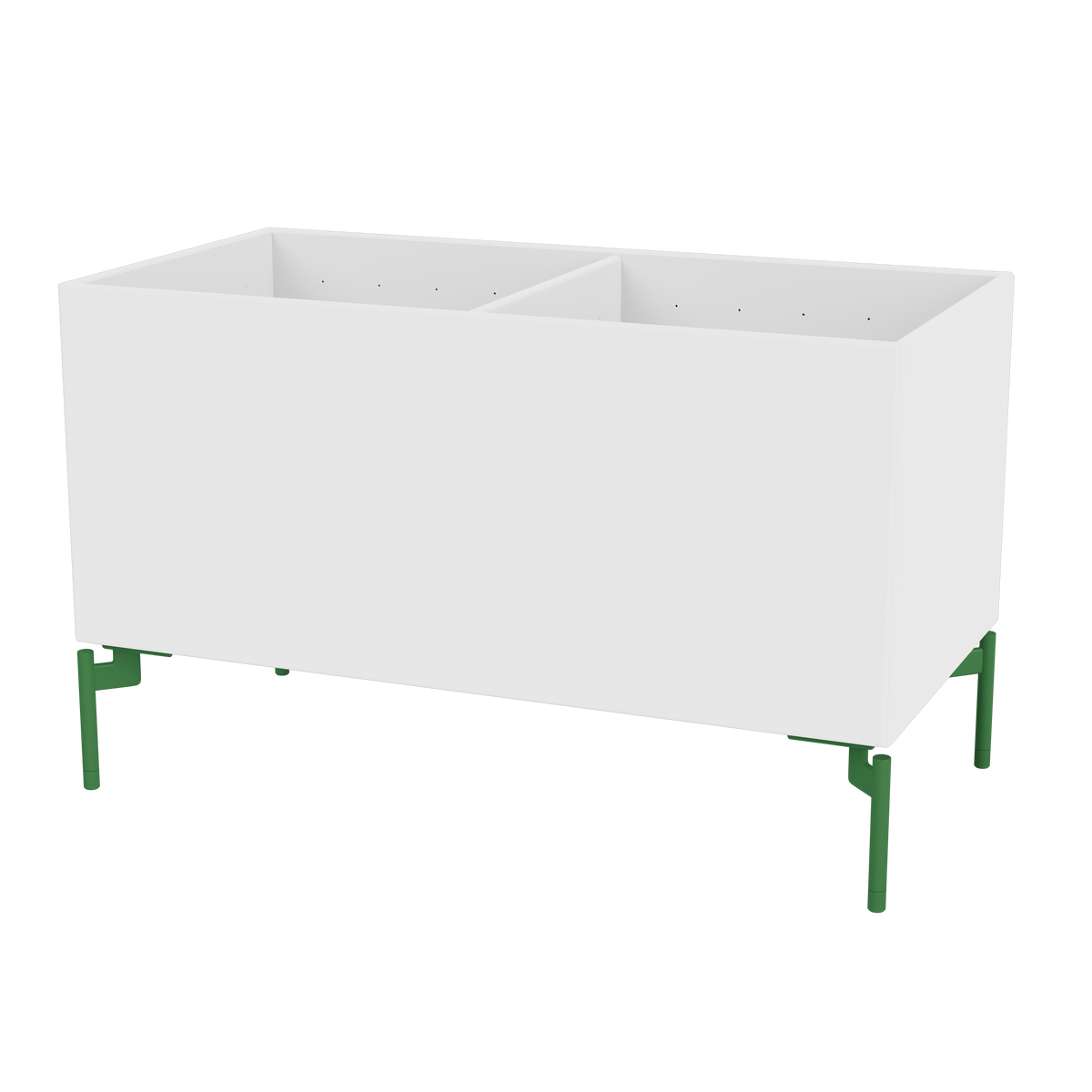 Boîte de rangement Colour Box III S1162 par Peter J. Lassen, laque 38 Snow, sur pieds 12,6 cm Parsley, packshot Montana