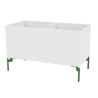 Boîte de rangement Colour Box III S1162 par Peter J. Lassen, laque 38 Snow, sur pieds 12,6 cm Parsley, packshot Montana