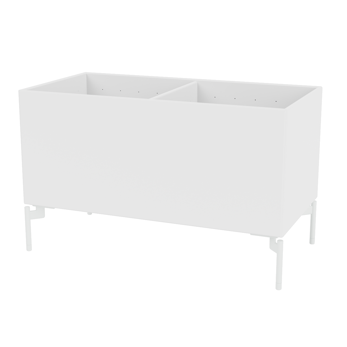 Boîte de rangement Colour Box III S1162 par Peter J. Lassen, laque 38 Snow, sur pieds 12,6 cm Snow, packshot Montana