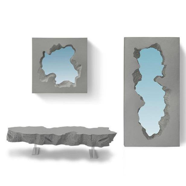 Broken Bench - Banquette en polyuréthane gris de Snarkitecture / L 190 cm - Gufram-The Woods Gallery