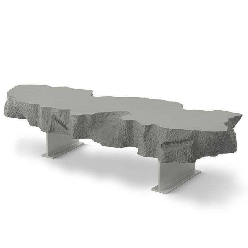 Broken Bench - Banquette en polyuréthane gris de Snarkitecture / L 190 cm - Gufram-The Woods Gallery