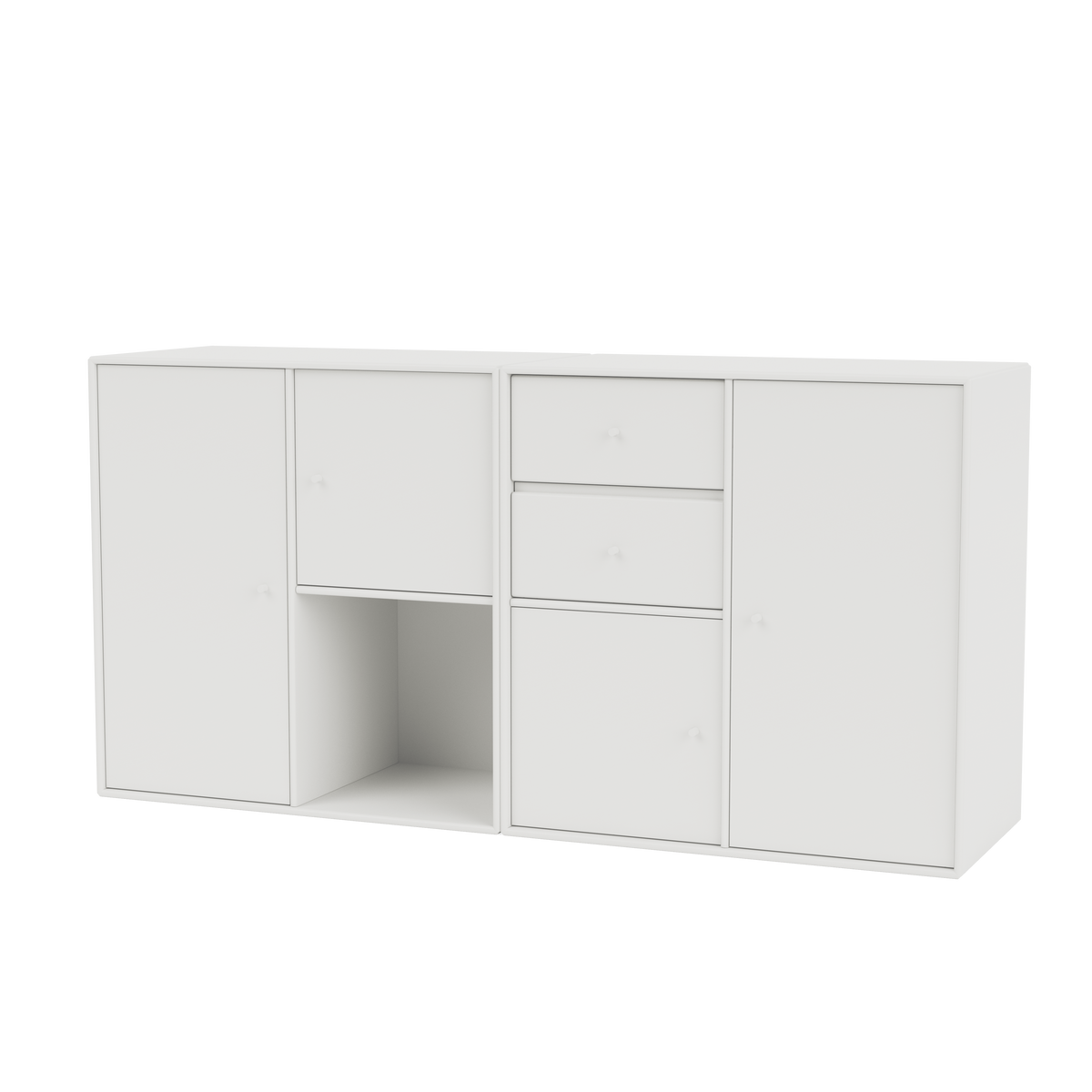Buffet Couple par Peter J. Lassen, laque 01 White, suspendu au mur, packshot Montana