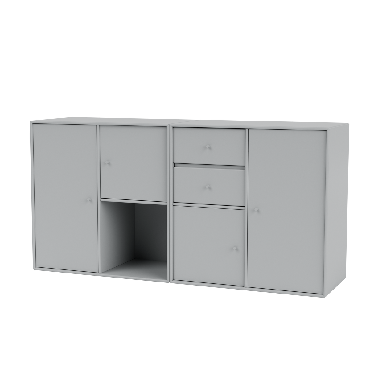 Buffet Couple par Peter J. Lassen, laque 02 Fjord, suspendu au mur, packshot Montana