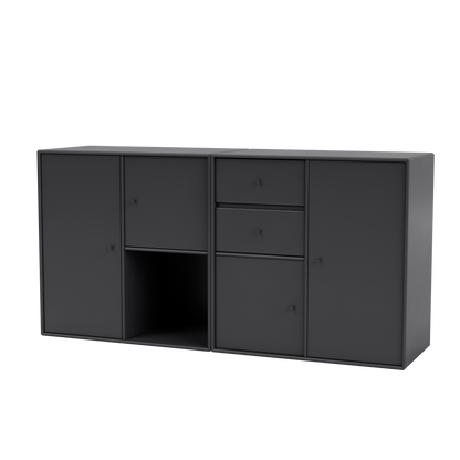 Buffet Couple par Peter J. Lassen, laque 04 Anthracite, suspendu au mur, packshot Montana