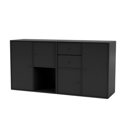 Buffet Couple par Peter J. Lassen, laque 05 Black, suspendu au mur, packshot Montana