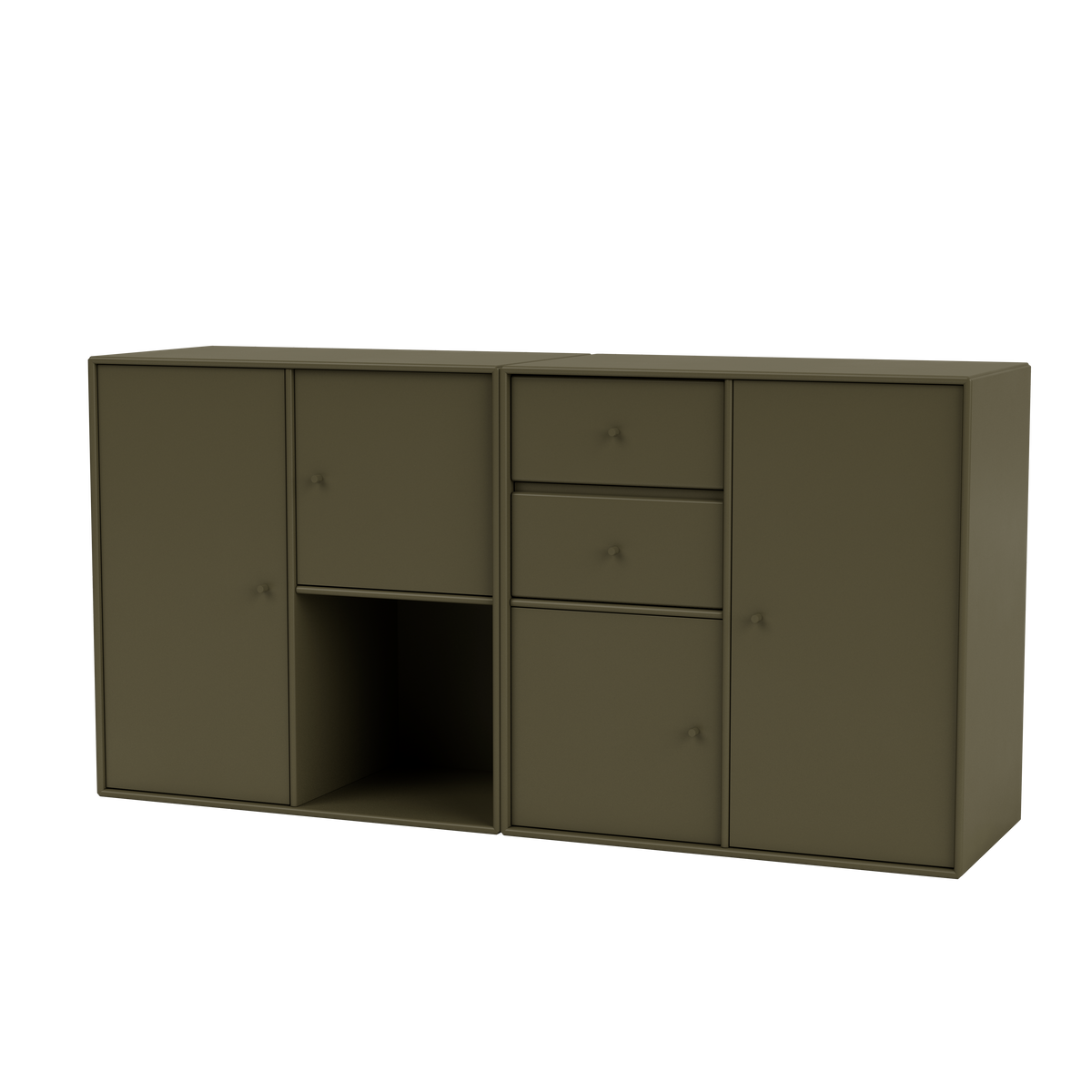Buffet Couple par Peter J. Lassen, laque 139 Oregano, suspendu au mur, packshot Montana