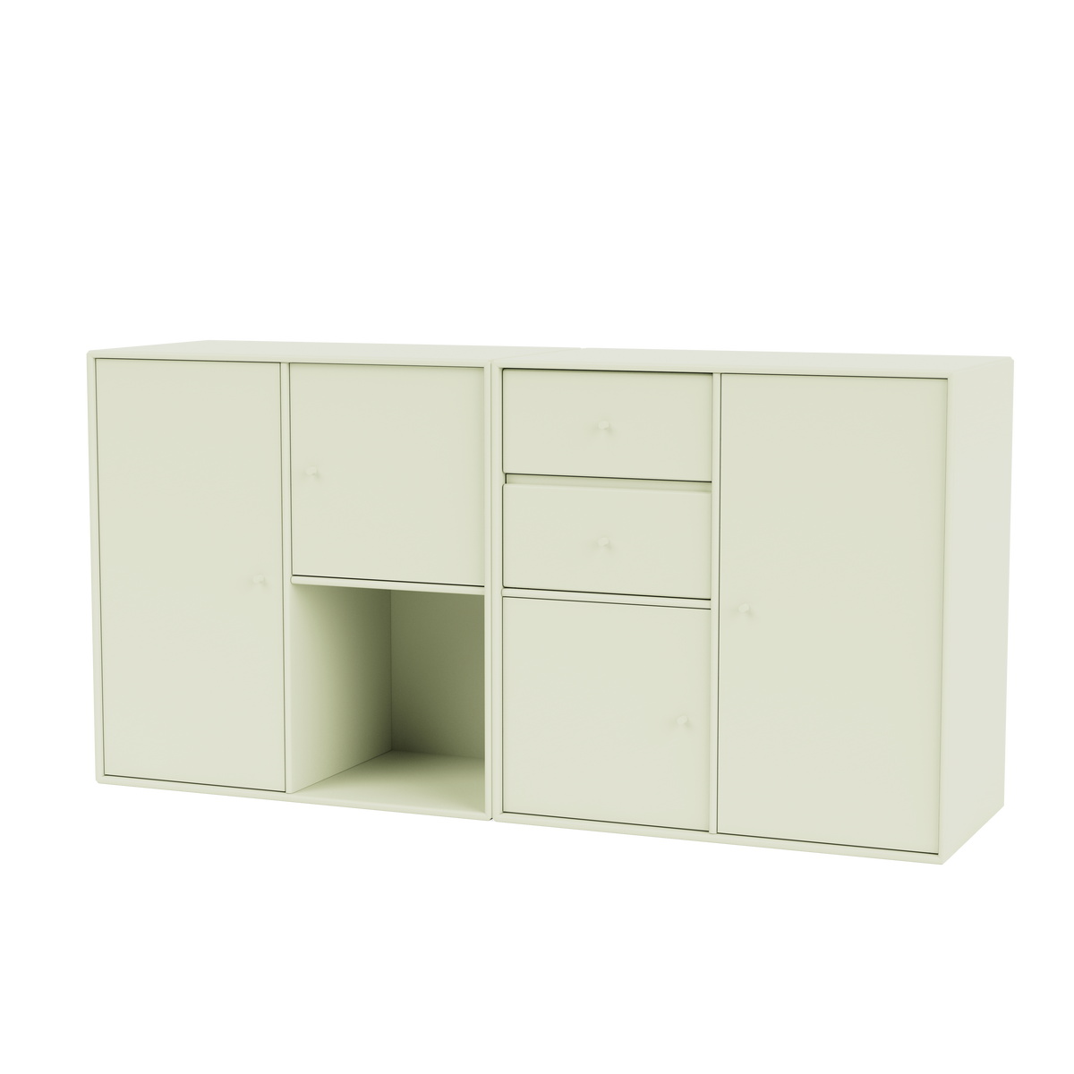 Buffet Couple par Peter J. Lassen, laque 140 Pomelo, suspendu au mur, packshot Montana