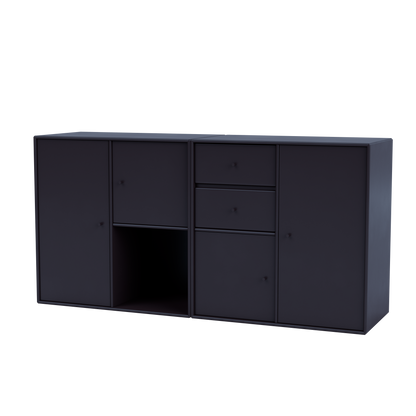 Buffet Couple par Peter J. Lassen, laque 147 Shadow, suspendu au mur, packshot Montana