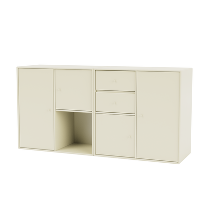Buffet Couple par Peter J. Lassen, laque 150 Vanilla, suspendu au mur, packshot Montana