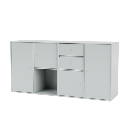 Buffet Couple par Peter J. Lassen, laque 156 Oyster, suspendu au mur, packshot Montana
