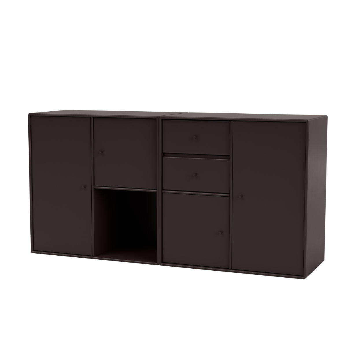 Buffet Couple par Peter J. Lassen, laque 160 Balsamic, suspendu au mur, packshot Montana