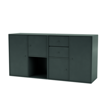 Buffet Couple par Peter J. Lassen, laque 163 Black Jade, suspendu au mur, packshot Montana
