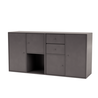Buffet Couple par Peter J. Lassen, laque 35 Coffee, suspendu au mur, packshot Montana